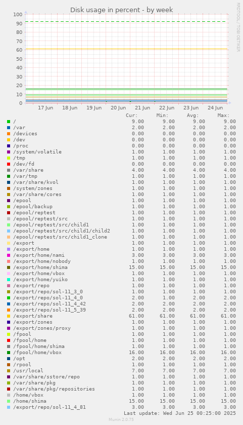 Disk usage in percent